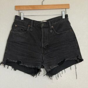 We The Free High RiseDistressed Cutoff Denim shorts in Black